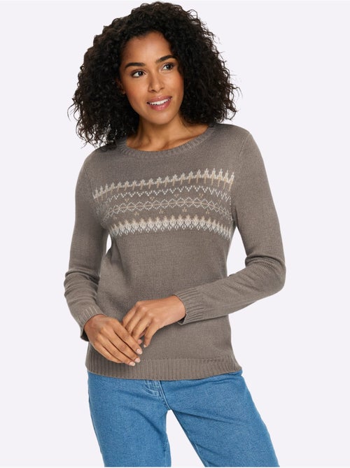Pull à Manches Longues Finitions Côtelées - Taille Standard - Moda Vilona - Kiabi Pull à Manches Longues Finitions Côtelées - Taille Standard - Moda Vilona - Kiabi