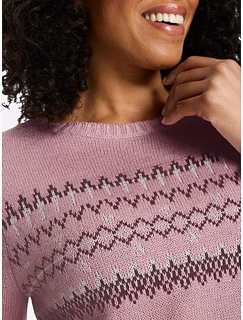 Pull à Manches Longues Finitions Côtelées - Taille Standard - Moda Vilona