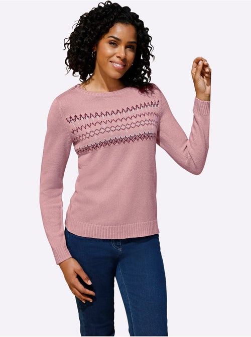 Pull à Manches Longues Finitions Côtelées - Taille Standard - Moda Vilona - Kiabi