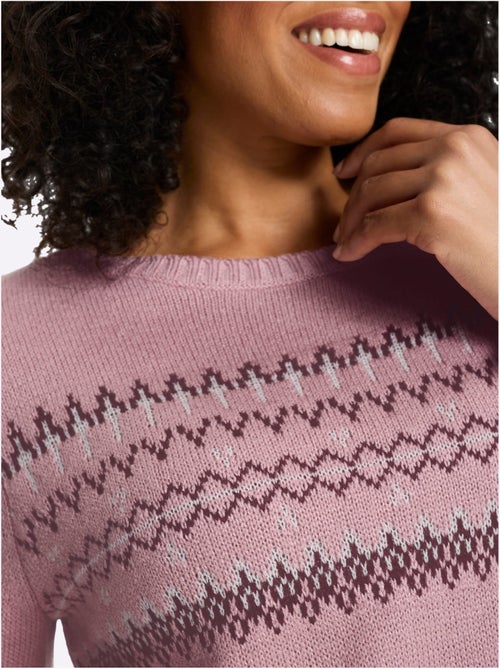 Pull à Manches Longues Finitions Côtelées - Taille Standard - Moda Vilona - Kiabi
