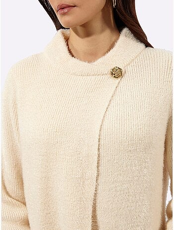 Pull à manches longues forme affinante - taille standard - helline