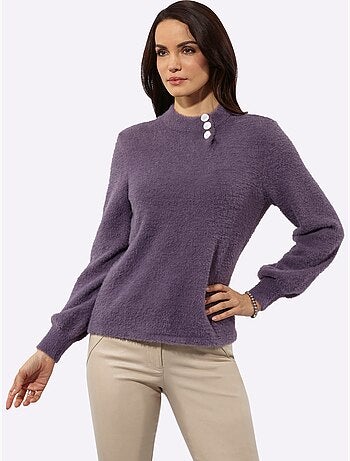 Pull à manches longues forme affinante - taille standard - helline