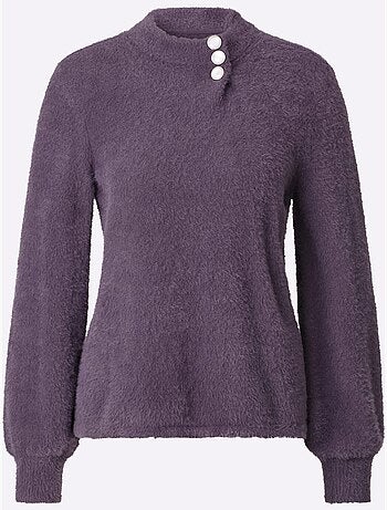 Pull à manches longues forme affinante - taille standard - helline