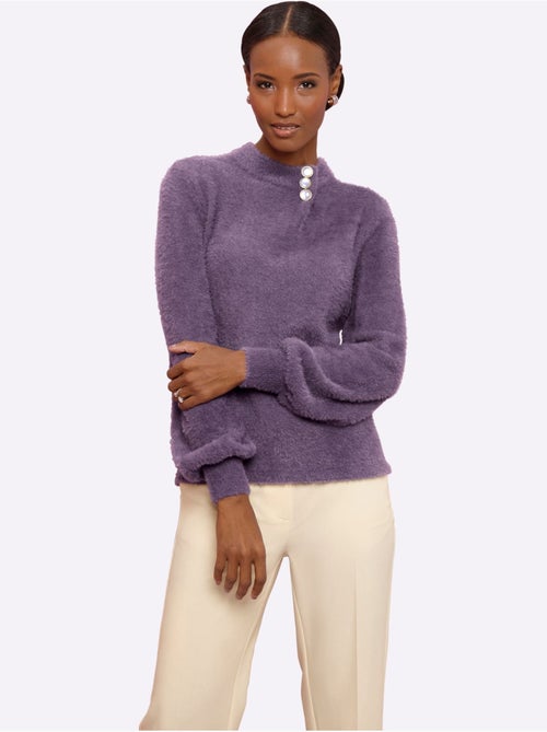 Pull à manches longues forme affinante - taille standard - helline - Kiabi Pull à manches longues forme affinante - taille standard - helline - Kiabi
