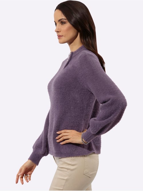 Pull à manches longues forme affinante - taille standard - helline - Kiabi Pull à manches longues forme affinante - taille standard - helline - Kiabi