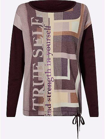 Pull à Manches Longues Imprimé Tricot Tendance - Taille Standard - Helline