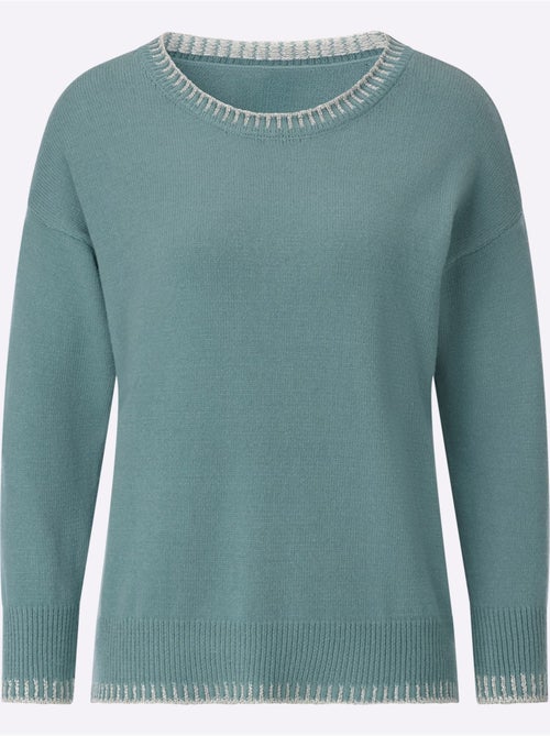 Pull à manches longues jersey fin - taille standard - helline - Kiabi Pull à manches longues jersey fin - taille standard - helline - Kiabi