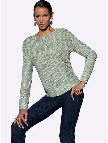Pull à Manches Longues Joli Fil Boutonné - Taille Standard - Helline