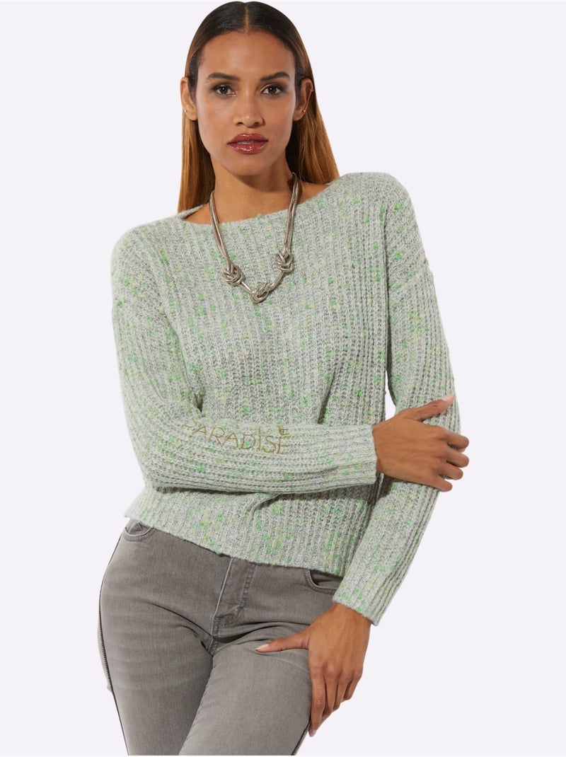 Pull à Manches Longues Joli Fil Boutonné - Taille Standard - Helline Vert pistache - Kiabi
