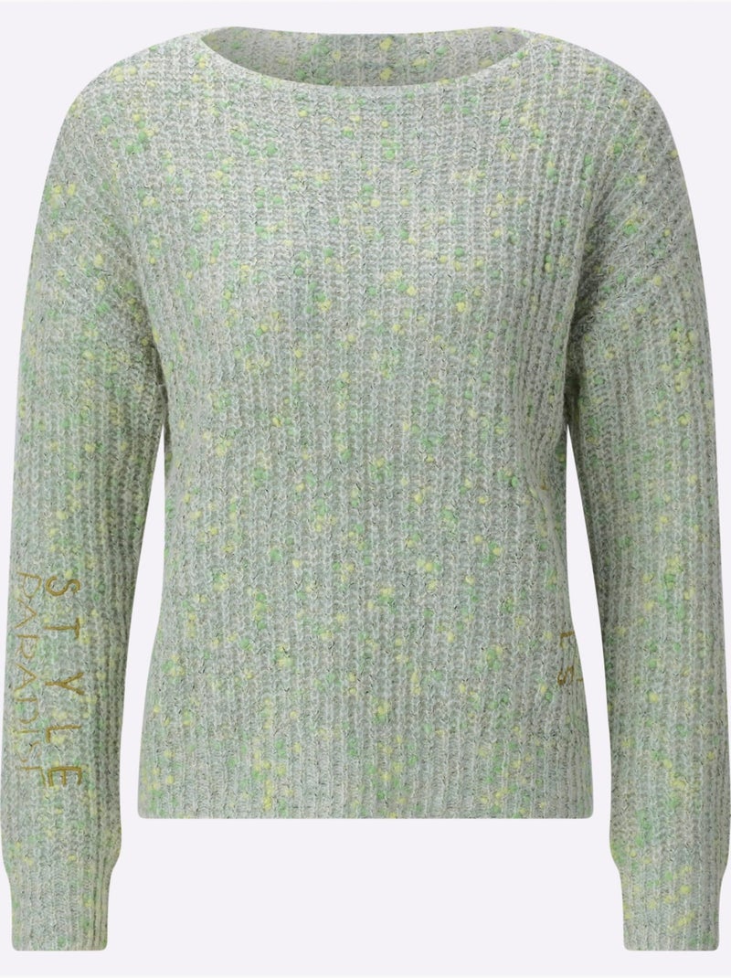 Pull à Manches Longues Joli Fil Boutonné - Taille Standard - Helline Vert pistache - Kiabi
