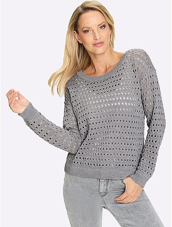 Pull à Manches Longues Joli Motif Ajouré - Taille Standard - Helline