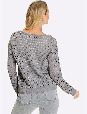 Pull à Manches Longues Joli Motif Ajouré - Taille Standard - Helline