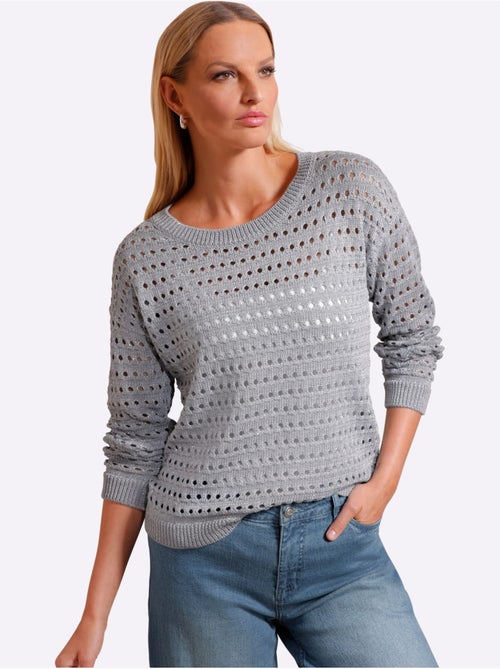 Pull à Manches Longues Joli Motif Ajouré - Taille Standard - helline - Kiabi