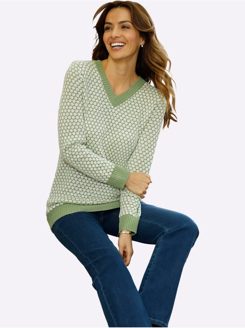 Pull à manches longues joli motif tricoté - taille standard - moda vilona - Kiabi Pull à manches longues joli motif tricoté - taille standard - moda vilona - Kiabi