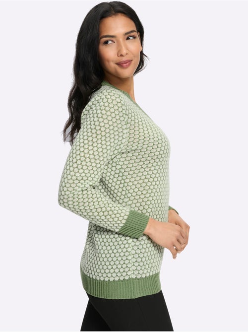 Pull à manches longues joli motif tricoté - taille standard - moda vilona - Kiabi Pull à manches longues joli motif tricoté - taille standard - moda vilona - Kiabi