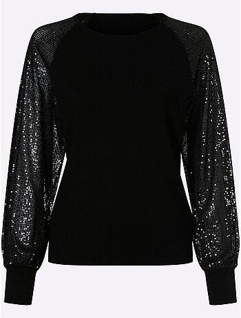 Pull à manches longues jolies paillettes décoratives - taille standard - helline