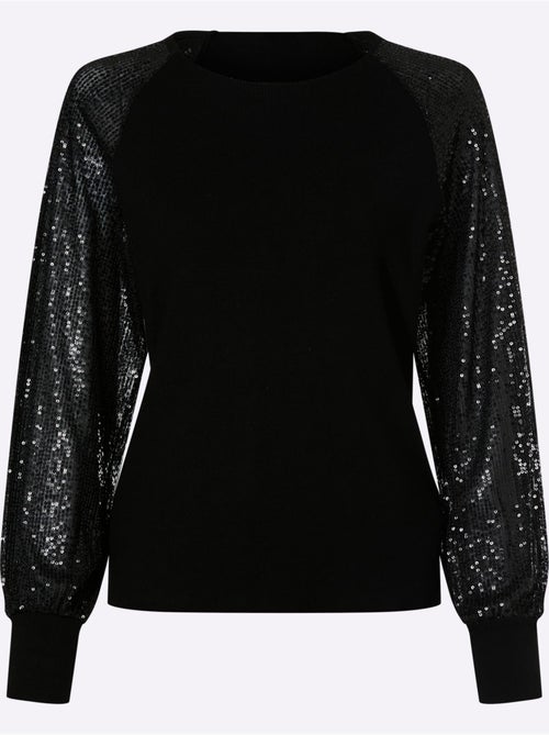 Pull à manches longues jolies paillettes décoratives - taille standard - helline - Kiabi