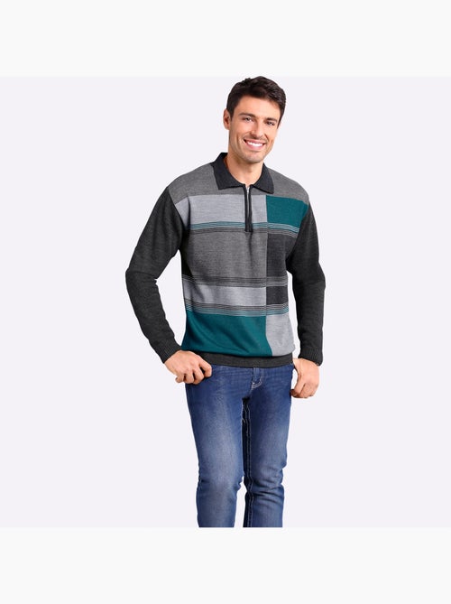 Pull à manches longues jolis coloris contrastés - taille standard - moda vilona - Kiabi Pull à manches longues jolis coloris contrastés - taille standard - moda vilona - Kiabi