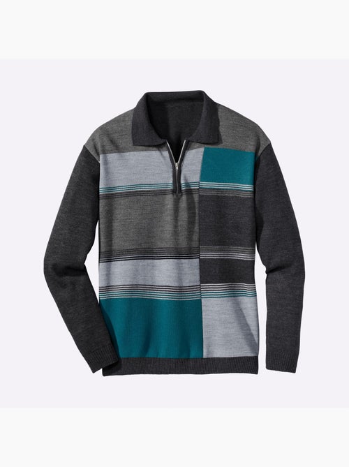 Pull à manches longues jolis coloris contrastés - taille standard - moda vilona - Kiabi Pull à manches longues jolis coloris contrastés - taille standard - moda vilona - Kiabi