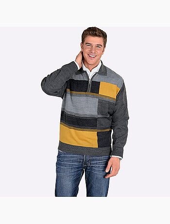 Pull à manches longues jolis coloris contrastés - taille standard - moda vilona
