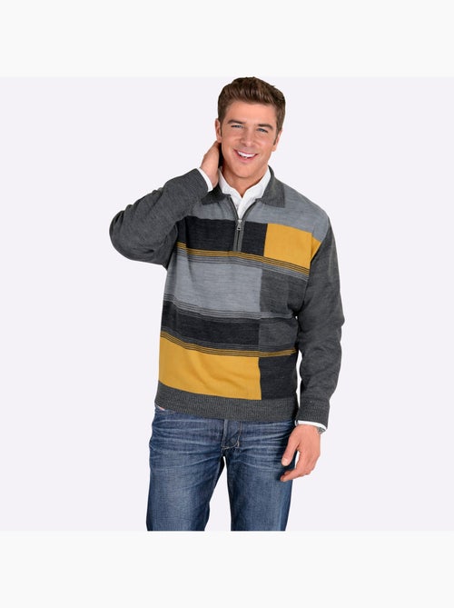 Pull à manches longues jolis coloris contrastés - taille standard - moda vilona - Kiabi Pull à manches longues jolis coloris contrastés - taille standard - moda vilona - Kiabi