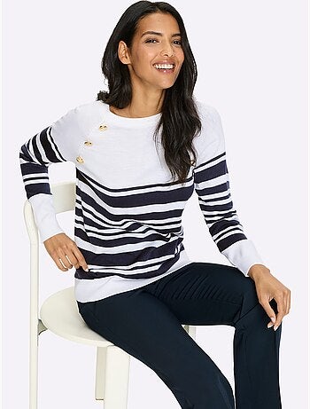 Pull à Manches Longues Manches Raglan - Taille Standard - Moda Vilona