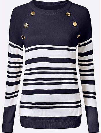 Pull à Manches Longues Manches Raglan - Taille Standard - Moda Vilona