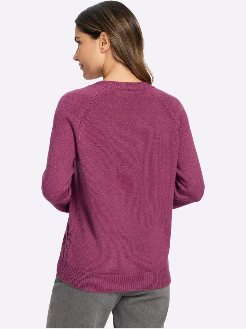 Pull à manches longues manches raglan - taille standard - moda vilona Bruyère/Menthe - Kiabi