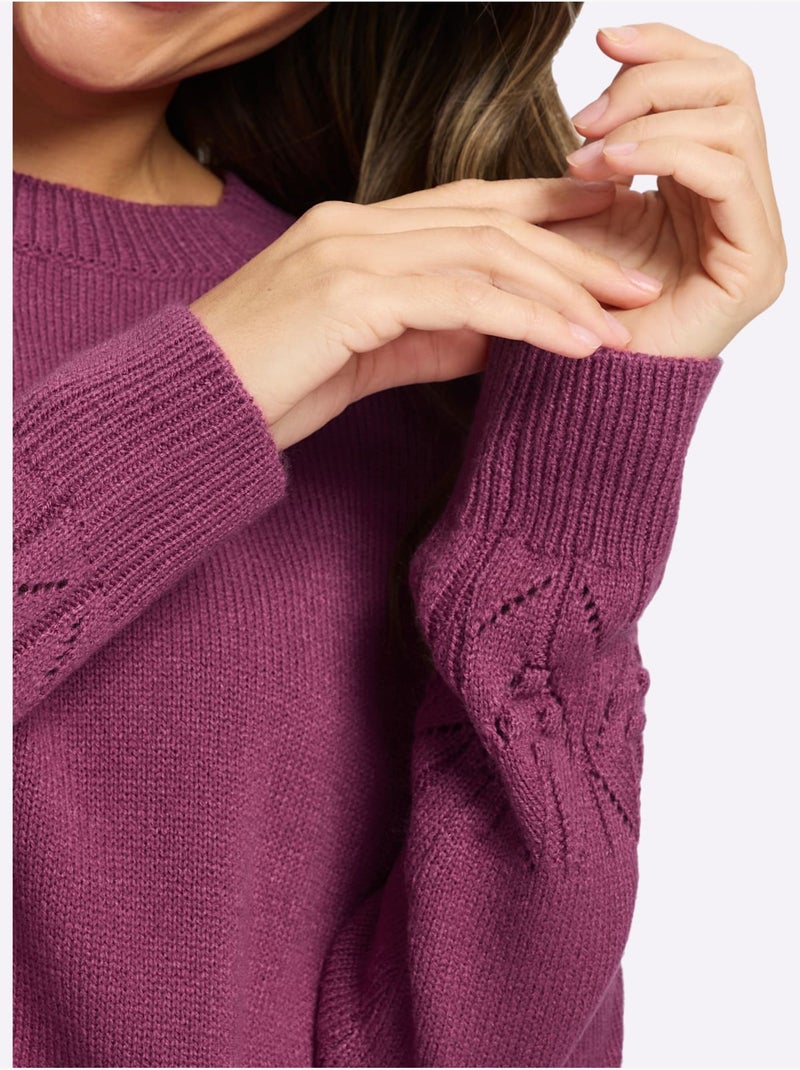 Pull à manches longues manches raglan - taille standard - moda vilona Bruyère/Menthe - Kiabi