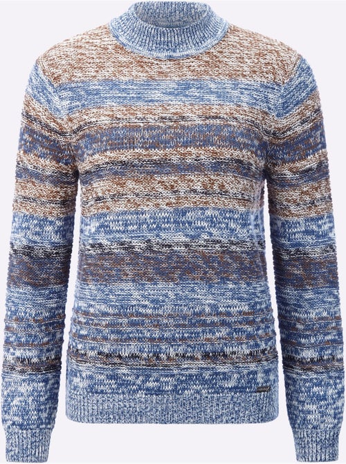Pull à manches longues marinière rayures et col montant côtelé - taille standard - witt - Kiabi Pull à manches longues marinière rayures et col montant côtelé - taille standard - witt - Kiabi