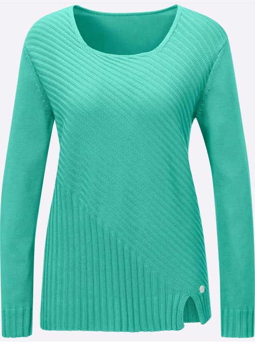 Pull à Manches Longues Mélange Coton Et Lyocell De Qualité - Taille Standard - helline - Kiabi