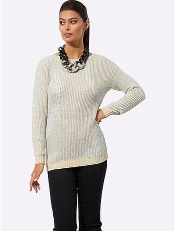 Pull à Manches Longues Mélange Doux En Coton - Taille Standard - Helline