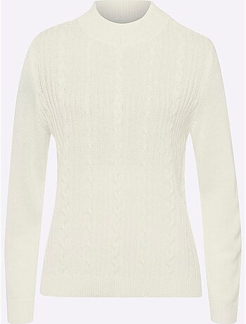Pull à Manches Longues Motif Torsadé Classique - Taille Standard - Moda Vilona