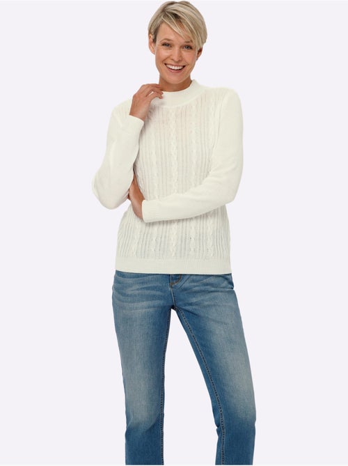 Pull à Manches Longues Motif Torsadé Classique - Taille Standard - Moda Vilona - Kiabi Pull à Manches Longues Motif Torsadé Classique - Taille Standard - Moda Vilona - Kiabi