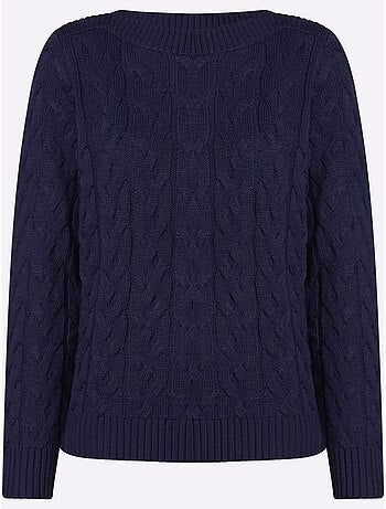 Pull à manches longues motif torsadé mode - taille standard - moda vilona