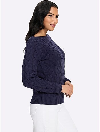 Pull à manches longues motif torsadé mode - taille standard - moda vilona