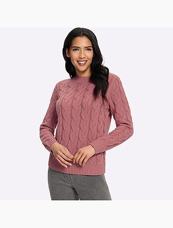 Pull à manches longues motif torsadé mode - taille standard - moda vilona