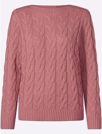 Pull à manches longues motif torsadé mode - taille standard - moda vilona