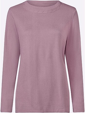 Pull à Manches Longues Motif Torsadé Mode - Taille Standard - Moda Vilona