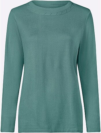 Pull à Manches Longues Motif Torsadé Mode - Taille Standard - Moda Vilona