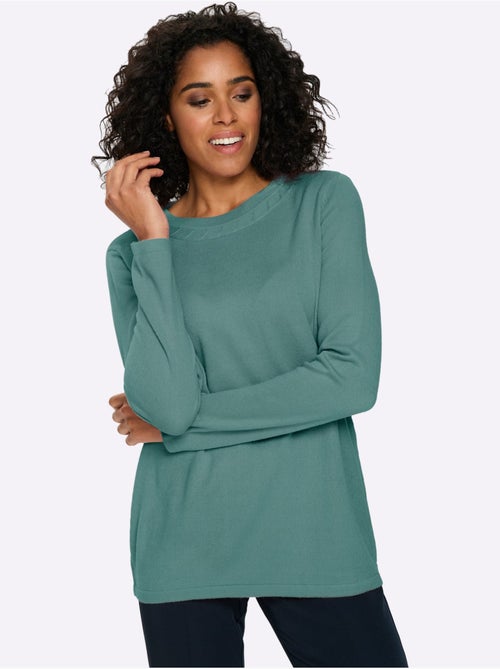 Pull à Manches Longues Motif Torsadé Mode - Taille Standard - Moda Vilona - Kiabi