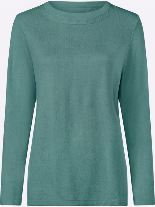 Pull à Manches Longues Motif Torsadé Mode - Taille Standard - Moda Vilona - Kiabi
