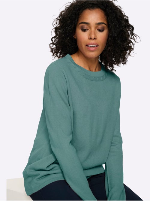 Pull à Manches Longues Motif Torsadé Mode - Taille Standard - Moda Vilona - Kiabi