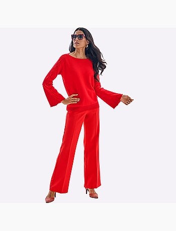 Pull à Manches Longues Motif Torsadé Sur Les Manches - Taille Standard - helline