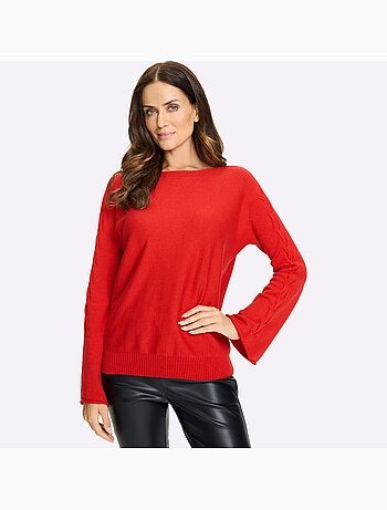 Pull à Manches Longues Motif Torsadé Sur Les Manches - Taille Standard - helline