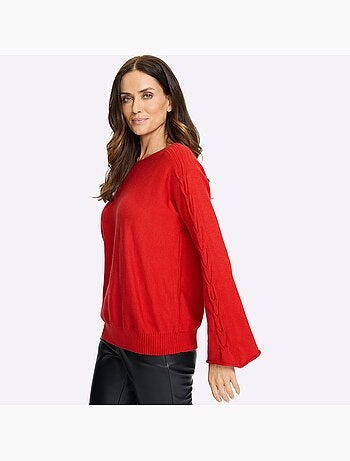 Pull à Manches Longues Motif Torsadé Sur Les Manches - Taille Standard - helline