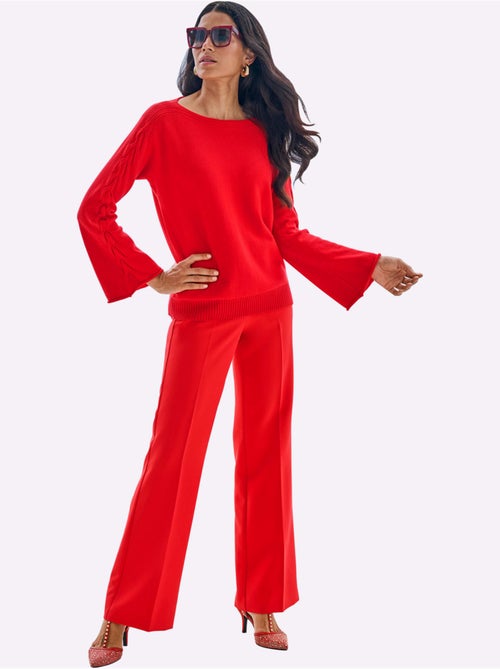 Pull à Manches Longues Motif Torsadé Sur Les Manches - Taille Standard - helline - Kiabi