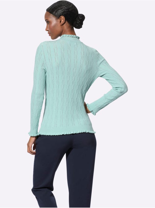 Pull à Manches Longues Motif Tricoté Décoratif - Taille Standard - Helline - Kiabi
