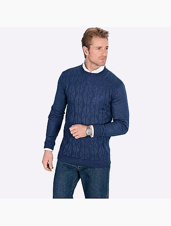 Pull à manches longues motif tricoté délicat - taille standard - moda vilona