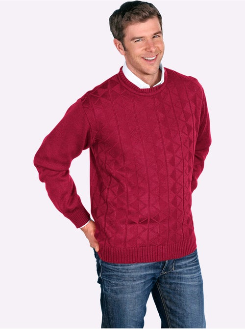 Pull à manches longues motif tricoté délicat - taille standard - moda vilona - Kiabi